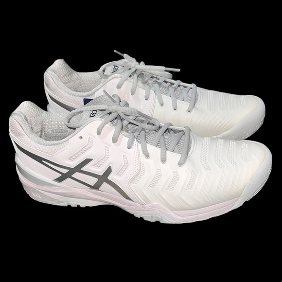 NWT ASICS Gel-Resolution 7 white shoes men’s size 12 - Picture 3 of 12